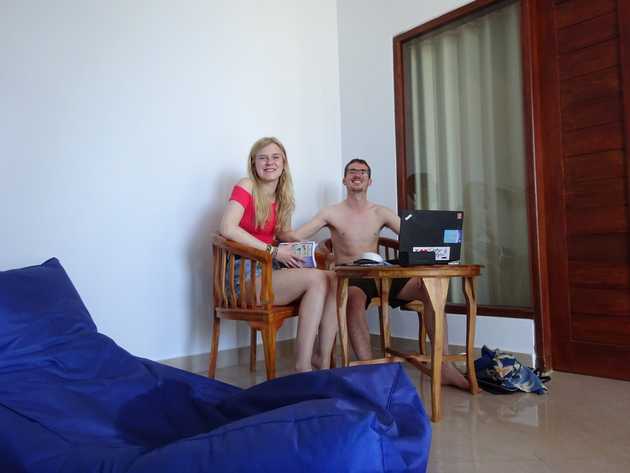 Me and Kathy outside our&nbsp;room.